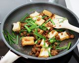 絹厚揚げとひき肉の甘味噌炒め。作り方3写真