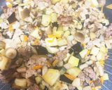 １歳１０ヶ月♪ひき肉とろとろ茄子の味噌汁作り方2写真