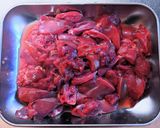 鶏レバーの赤ワイン煮作り方1写真