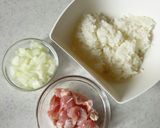 超時短！スクランブルエッグオムライス弁当作り方1写真