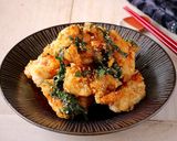 鶏むねdeお肉柔らか♡大葉タレの油淋鶏作り方8写真