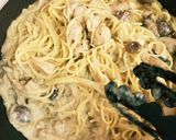 キャンベル缶チキンマッシュルームパスタ作り方5写真