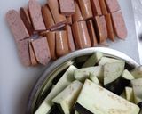 茄子とウインナーの炒め物作り方1写真