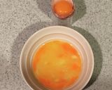 グリルで作る親子丼　真ん中に生卵の黄身作り方4写真