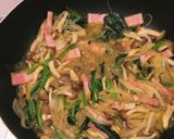 ランチ♪厚切ベーコンほうれん草和風パスタ作り方5写真