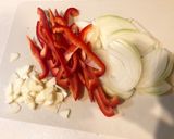 チリソースを使って豚肉野菜甘辛炒め作り方1写真