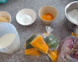 季節の野菜入り。もちもちカップケーキ作り方1写真