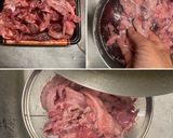和牛筋のぼっかけ玉子とじ丼(牛すじ卵丼)作り方1写真