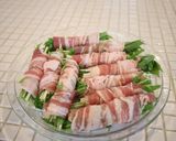 水菜のレンチン肉巻き作り方4写真