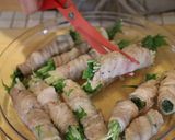 水菜のレンチン肉巻き作り方5写真