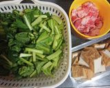 小松菜・豚バラ・厚揚げの旨ダレ炒め作り方1写真