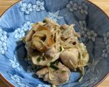 激ウマ!鶏肉とキノコの麺つゆバタ塩昆布作り方6写真