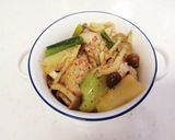 鶏ネギときのこ煮込み七味のせ作り方6写真