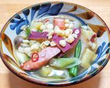 ソーセージと薩摩芋と大根のピリ辛スープ作り方8写真