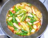 ソーセージと薩摩芋と大根のピリ辛スープ作り方7写真