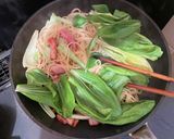 青梗菜とベーコンの和風パスタ作り方5写真