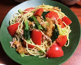 混ぜるだけ簡単！トマトと小松菜のパスタ作り方9写真