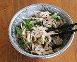 れんこんと茹で鶏のしそ味噌マヨサラダ。作り方5写真