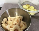 お肉と蓮根とさつまいもの甘酢炒め作り方3写真