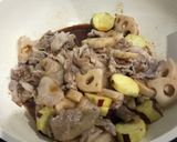 お肉と蓮根とさつまいもの甘酢炒め作り方6写真