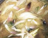 茗荷 の かき玉お味噌汁作り方2写真