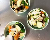 レンジ肉無豆腐コク旨オニオン味野菜炒め作り方12写真
