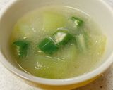 ずいきとオクラで簡単中華スープ作り方3写真