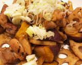 さつまいもと蓮根の照り焼き炒め作り方7写真
