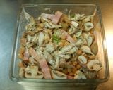 鍋いらず超簡単ひよこ豆ベーコン茸グラタン作り方2写真