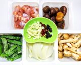 コンビニの甘栗と鶏もも肉でピリ辛炒め作り方1写真