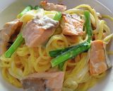 生鮭と小松菜のクリームパスタ作り方11写真