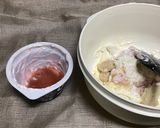 レンジでチーズケーキ（イチゴソース）作り方2写真