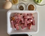 焼肉のたれで作る ベーコンガーリック丼作り方2写真