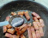 焼肉のたれで作る ベーコンガーリック丼作り方6写真