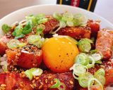 焼肉のたれで作る ベーコンガーリック丼作り方7写真