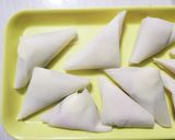 子供喜ぶズッキーニ、ハムチーズの三角春巻作り方7写真