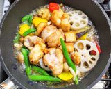 鶏肉の切り落としと秋野菜の甘酢あんかけ作り方6写真