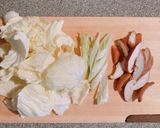 ごはんが進むキャベツ、椎茸、ネギの肉味噌作り方1写真