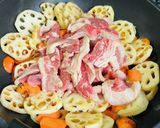 お肉とれんこんの煮物●牛肉·豚肉·鶏肉で作り方4写真