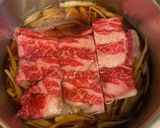 丼つゆで!ごぼうと牛肉の煮物★柳川風 作り方5写真