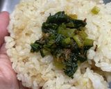 簡単味付け小松菜で栗ご飯おにぎり作り方3写真