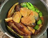 サバ缶で茄子と万願寺唐辛子の煮物作り方5写真