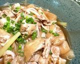 うどん【豚肉＊長ネギ＊油揚げ入り】作り方7写真