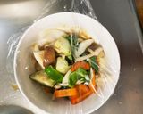 レンジ肉無豆腐甘辛オニオンきな粉野菜炒め作り方13写真
