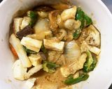 レンジ肉無豆腐甘辛オニオンきな粉野菜炒め作り方17写真