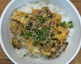レンジで!さんま蒲焼きとなめ茸の卵とじ丼作り方13写真
