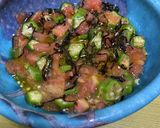 トマトとオクラの塩昆布あえ作り方1写真