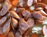 簡単　塩だけ　ソーセージの　野菜スープ作り方1写真