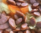 簡単　塩だけ　ソーセージの　野菜スープ作り方3写真