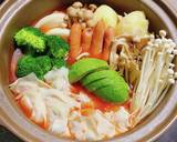枝豆とチーズのワンタン入りトマト鍋作り方6写真